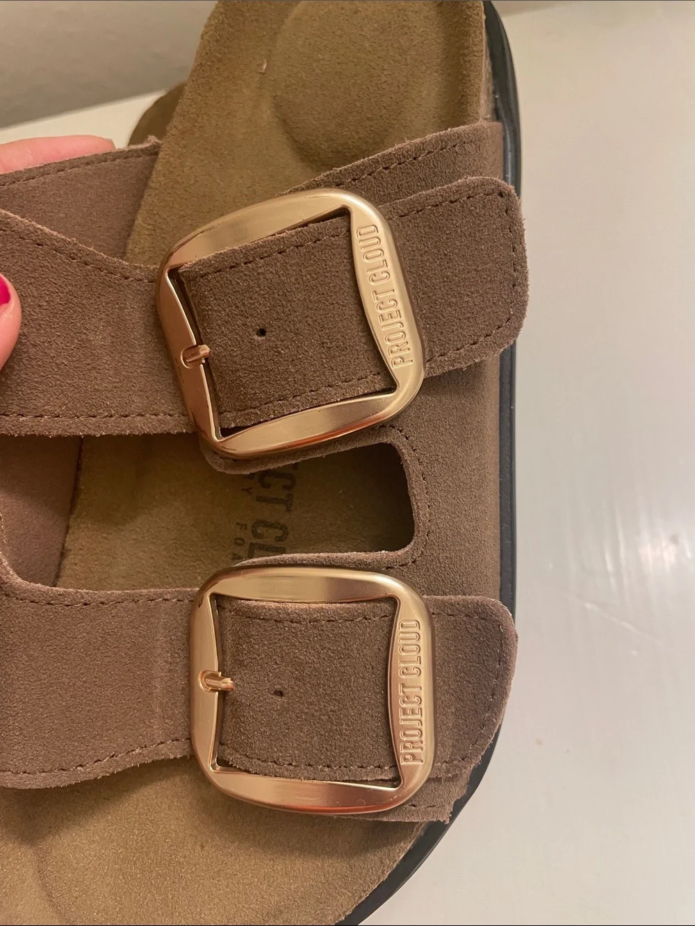 Men’s Brown Suede Double-Buckle Sandals
